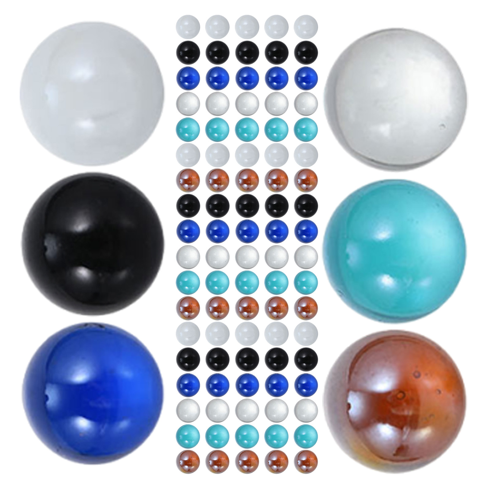 Aquarium Fish Game - Glass Marbles 150Pcs Colorful Mixed Round