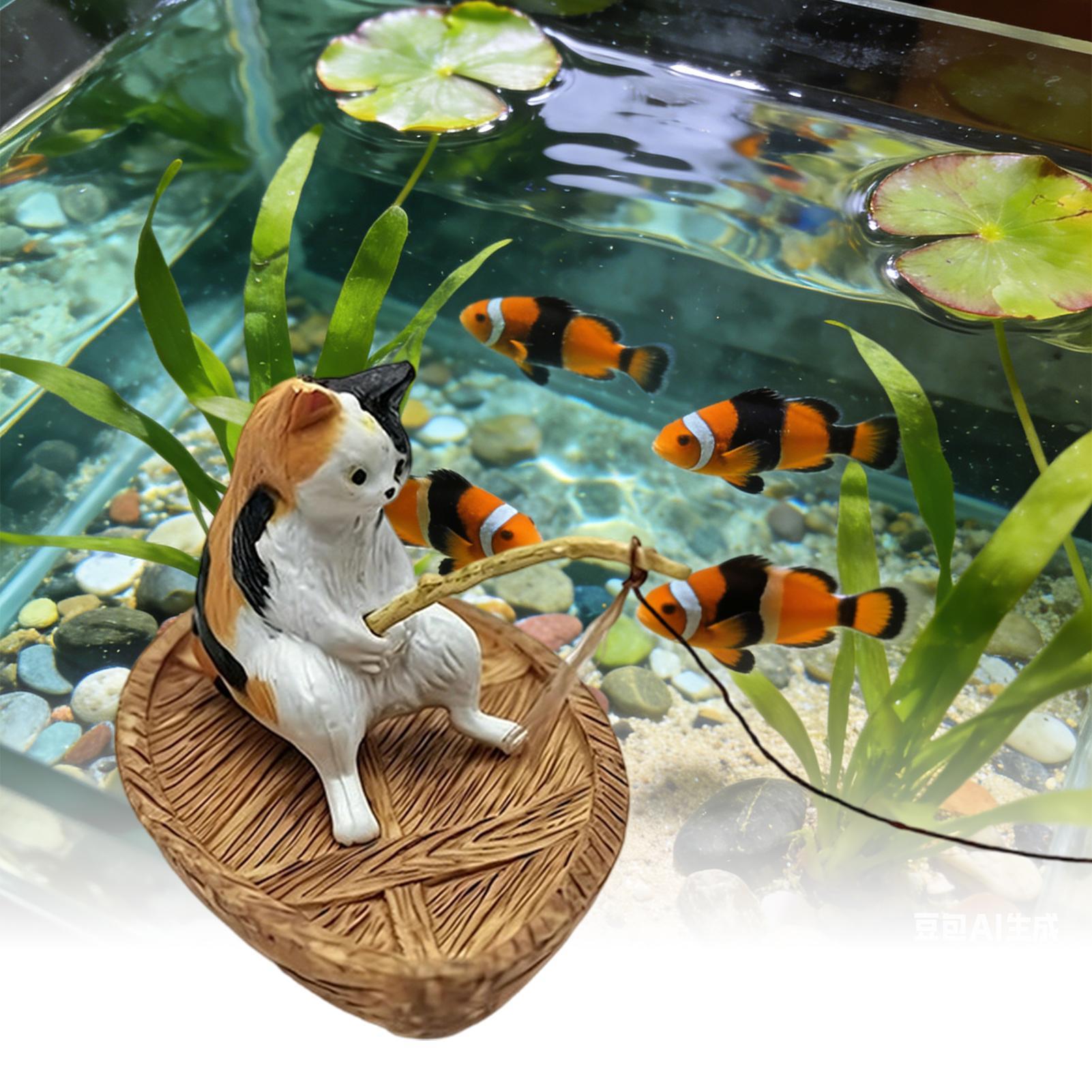 Fish Tank Decor Kitten Fishing - огляд і ціна Aquarium Fish Names